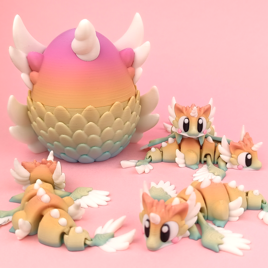 Celestial Mini Dragon – Articulated 3D Printed Fidget Toy