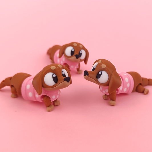 Flexi Sausage Dog – Articulated 3D Printed Fidget Toy