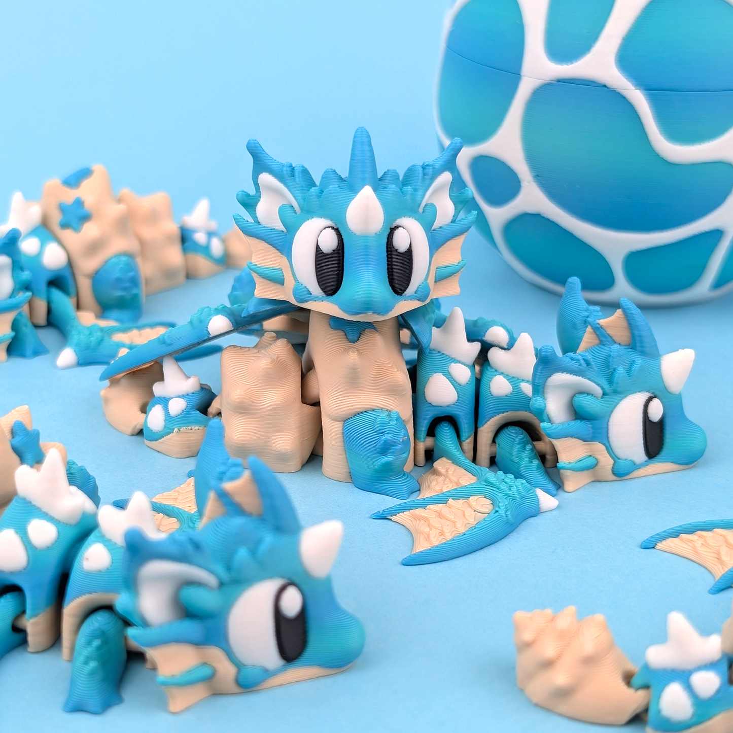 Sea Shell Mini Dragon – Articulated 3D Printed Fidget Toy