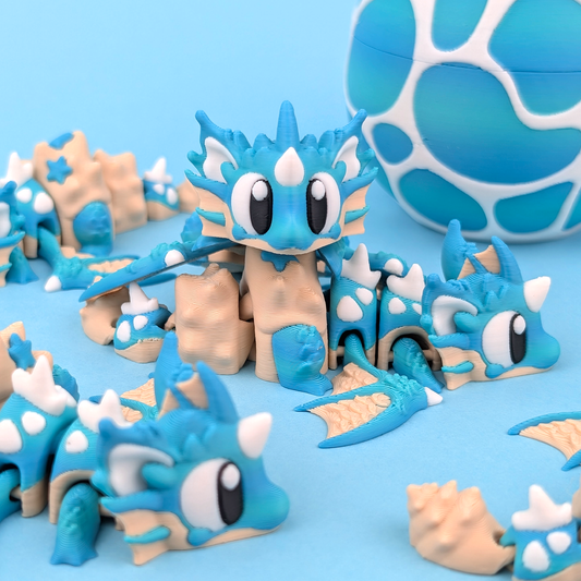 Sea Shell Mini Dragon – Articulated 3D Printed Fidget Toy